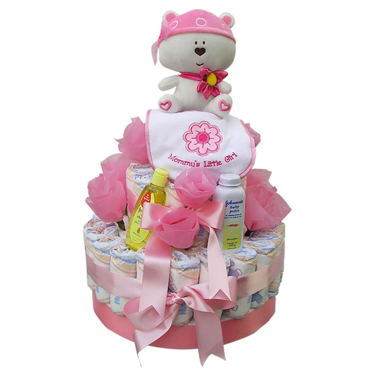 Torta de Pañales y Peluche Mujer