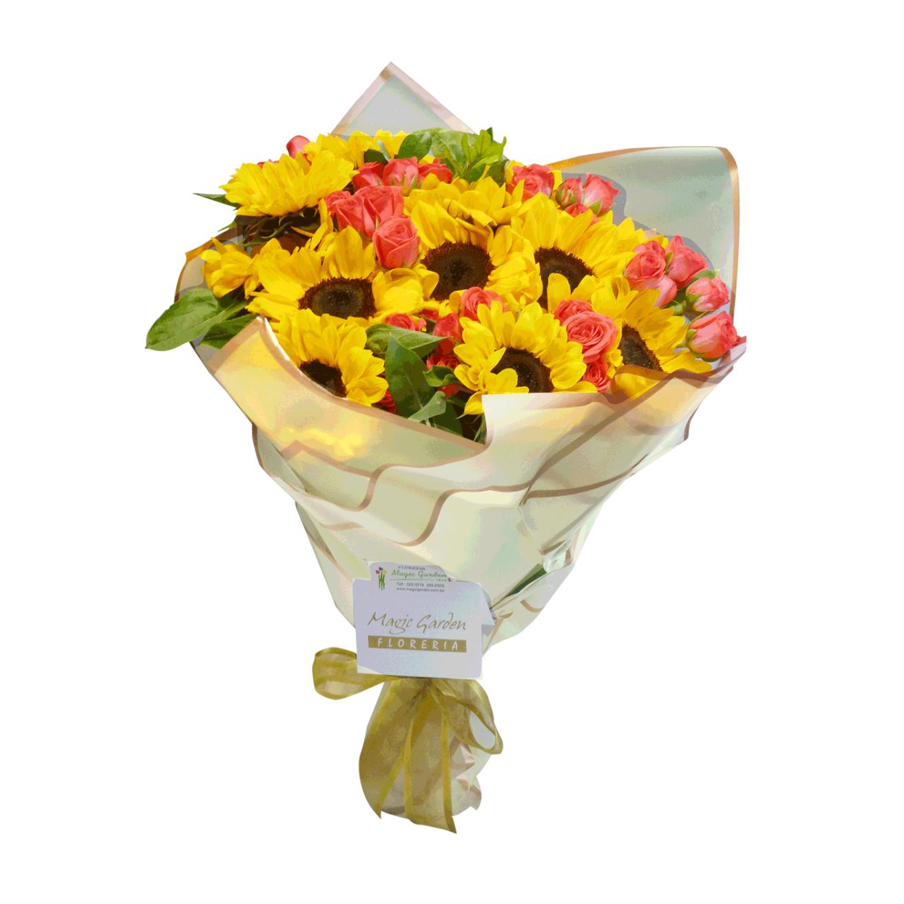 Ramo Girasol con mini Rosa